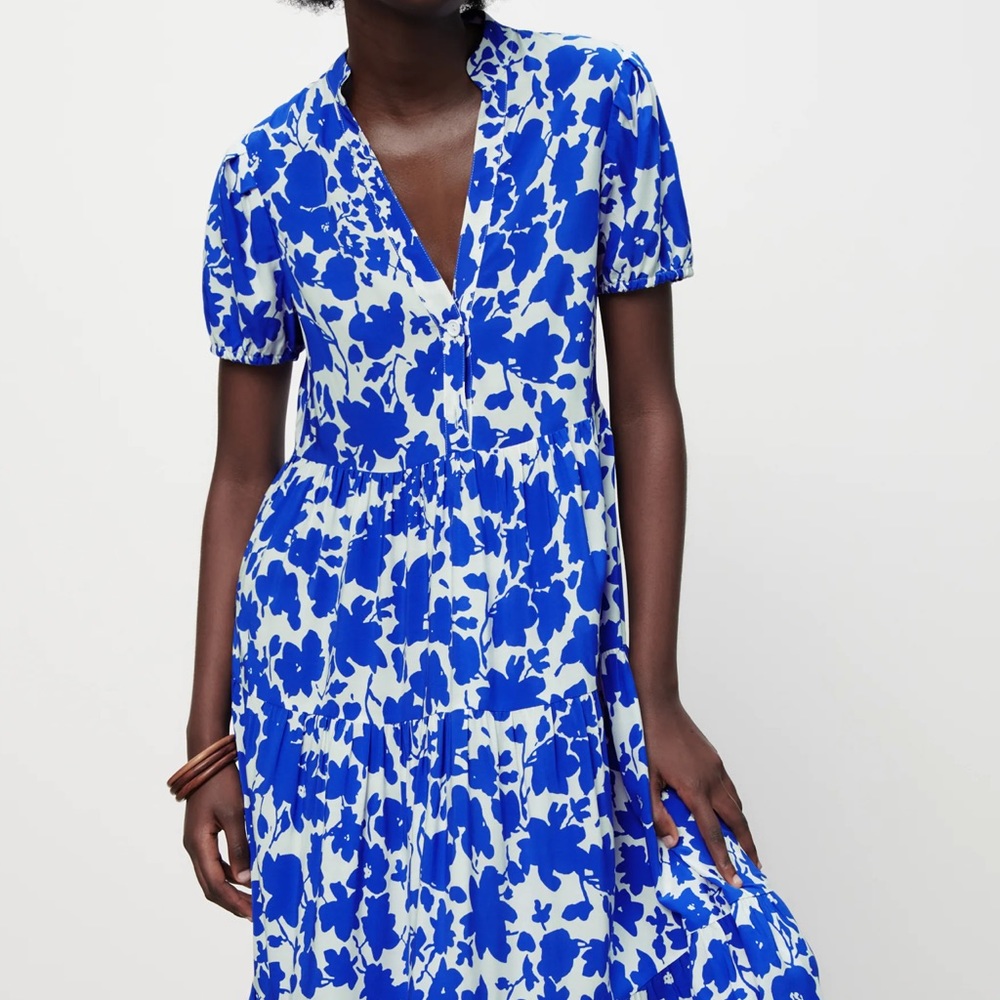 Zara Printed Tiered Dress